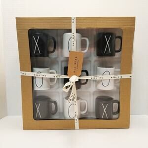 Rae Dunn LL "XOXO" Tic Tac Toe Mini Mug Game Set